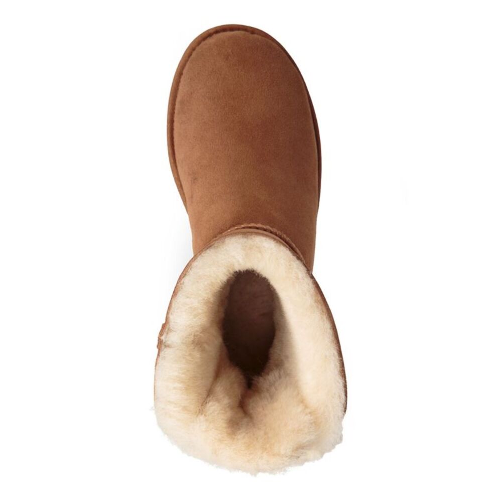 UGG Womens Brown Bow Accent Padded Arielle Round Toe Wedge Leather Booties 11 - Picture 3 of 4